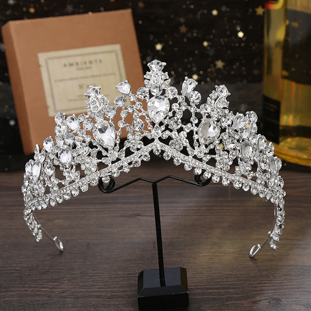 Brilhante Casamento Coroa Nupcial Tiaras Strass Headwear Nupcial para Festa Princesa Noiva Headband Pageant Headdress Mulher Hairband