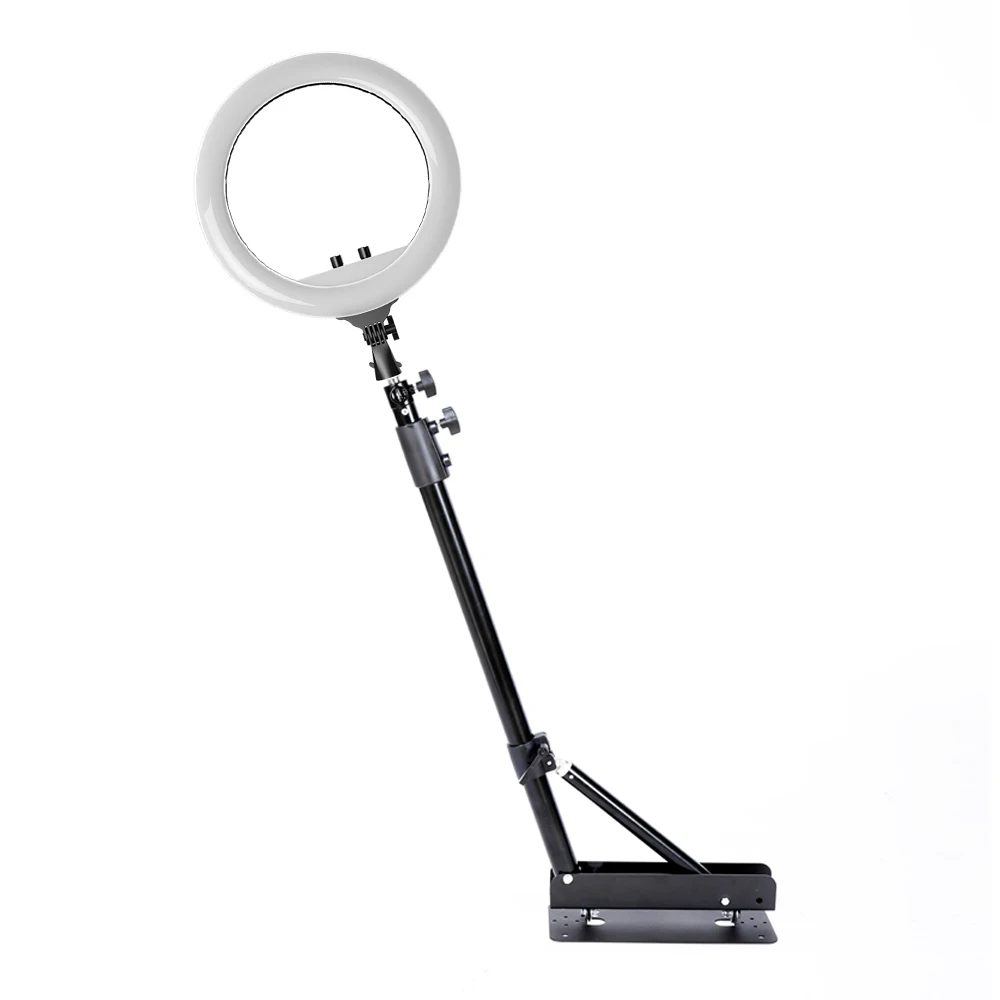 Wall Mounted Ceiling 18in LED Ring Light Triangle Base Beauty Salon Hairdresser Makeup Photography Lighting Softbox Studio