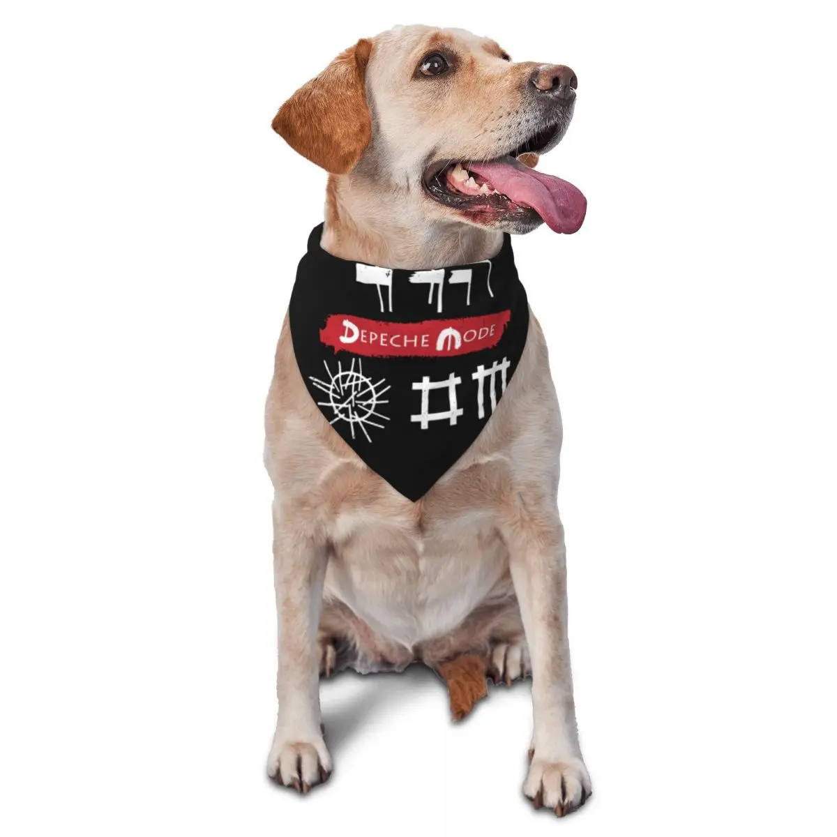 Depeche Cool Mode Electronic Rock Pet Scarf Thin Dogs Cats Bandana Personalized Triangle Bib Dog Cat Accessories