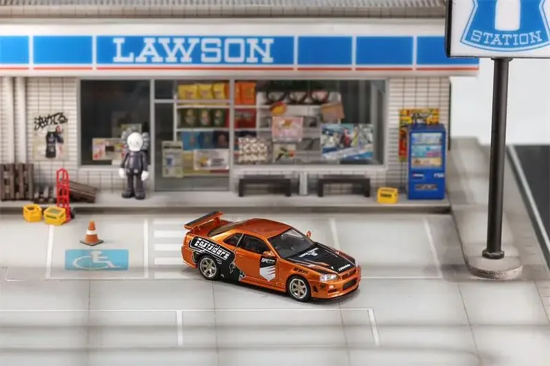 

SW 1:64 GTR R34 Need for Speed Underground Orange / RWB 993 NAGINATA Alloy Vehicle Collectible Car Model