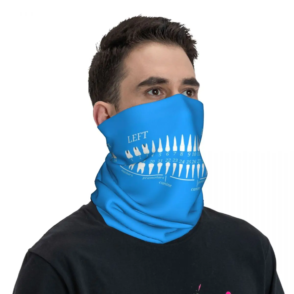 مخصص الأسنان تطور الأسنان باندانا الرقبة الجراب للتزلج الدراجات الرجال النساء التفاف وشاح عقال أكثر دفئا