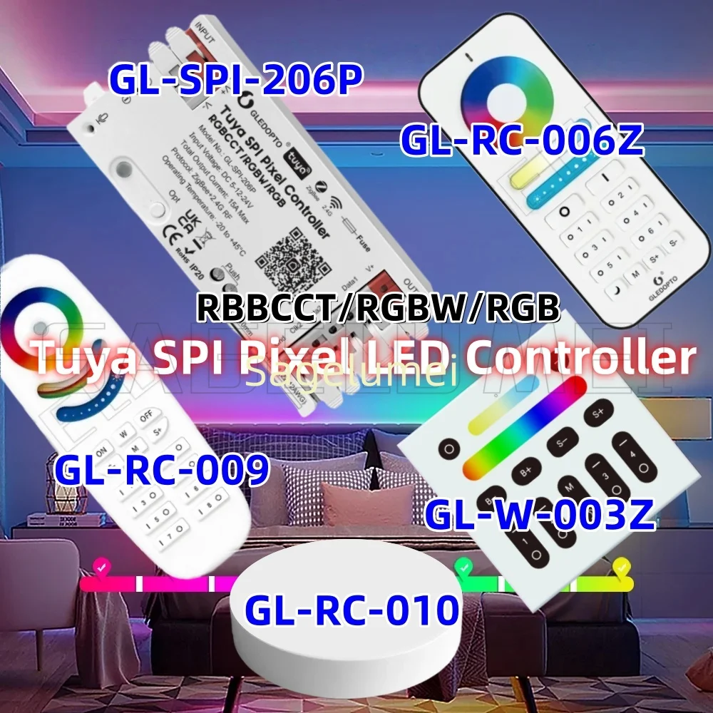 

НОВЫЙ ZigBee GL-SPI-206P SPI Pixel Контроллер светодиодной ленты Smart Life Управление через приложение Динамический статический режим Музыка для RGBCCTIC RGBIC