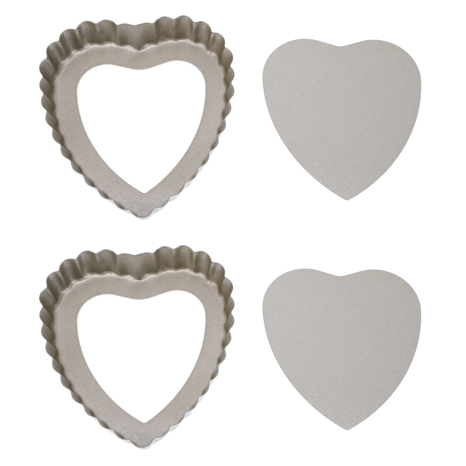 

2pcs Carbon Steel Heart Shape Baking Pan Non-Stick Baking Dish For Diy Cake Dessert Mold Premium Bakeware Tools Kitchen