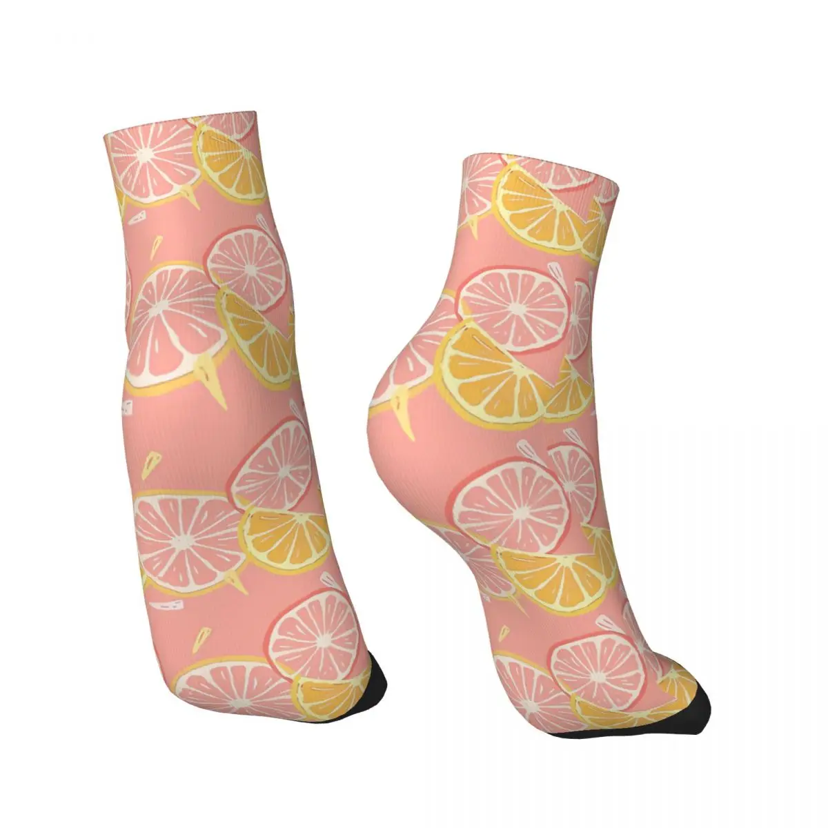 Citrus Rose Men's Ankle Socks Fruits Food Unisex Street Style Seamless Printed Happy Low Sock Gift