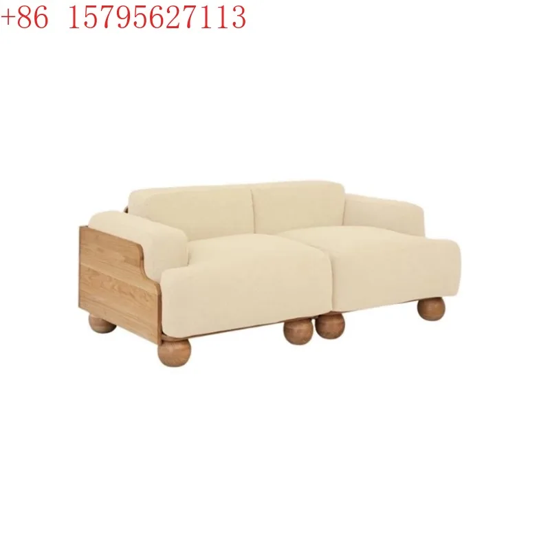 

Simple tofu block French cream style lamb wool fabric fresh color sofa living room sofa