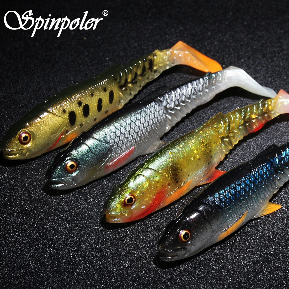 Spinpoler The Predator 6,5 cm 8,5 cm 10 cm 12 cm Softbait Shad Angelköder Swimbait Swim T Tail Bridge Open Mouth Bass Trout Barsch