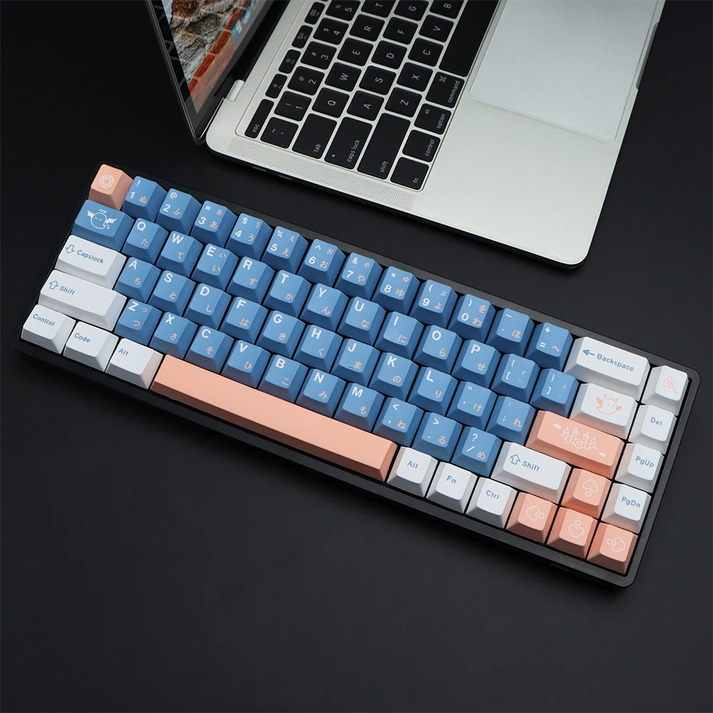 Azul rosa keycaps 129 chaves dreamland keycaps tintura sub personalizado japonês keycaps para cherry mx switch teclados mecânicos