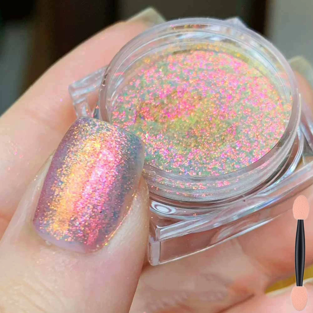 

1Box Aurora Chameleon Cloud Brocade Nail Powder Utra-Thin Irregular Mermaid Flakes Sparkly Polarized Iridescent Sequins