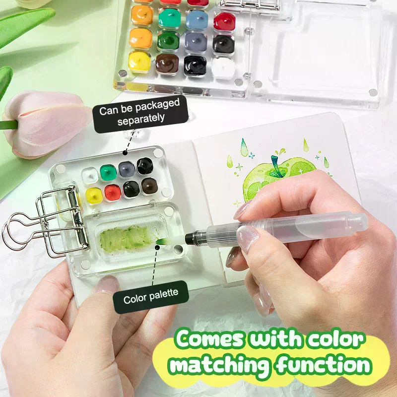 Watercolour Paint Palette Set Mini Pocket Artist Watercolor Paint Palette Travel Sets For Painters Artists Students Travel