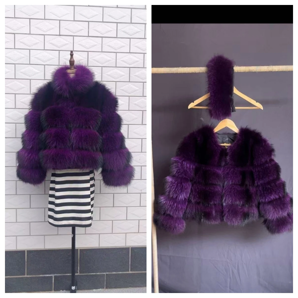 2025 ใหม่แฟชั่น Fox FUR Coat Elegant สไตล์คุณภาพสูงหนังหรือผู้หญิง