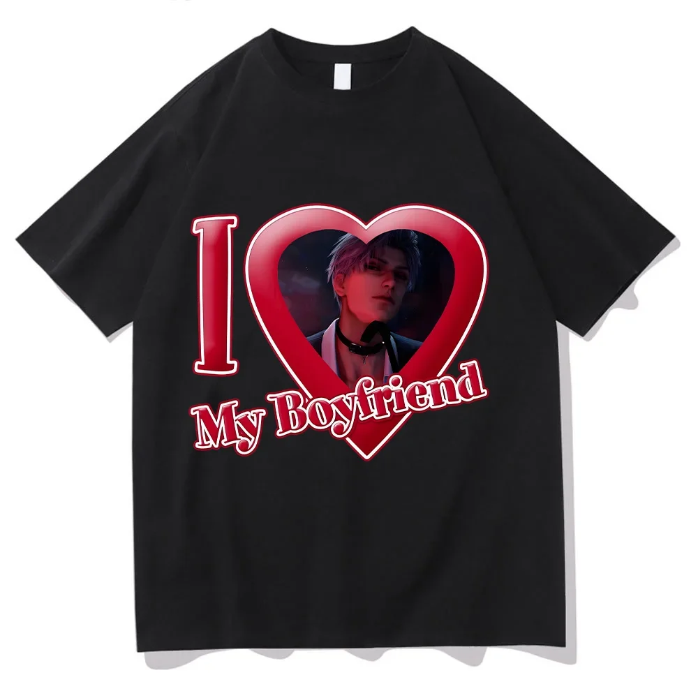 Love and Deepspace Sylus Tshirt I Love My Boyfriend Tops Women Clothing Valentines Day Perfect T-shirt Hot Game Fashion New Tee