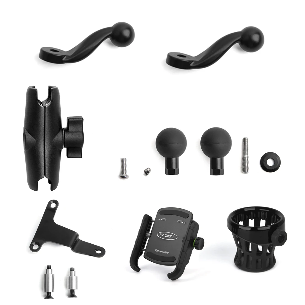 Barre d'Extension de Téléphone pour Coffre de Passager, Porte-Gobelet T1 Noir pour Honda Gold Wing GL1800 2018-2023