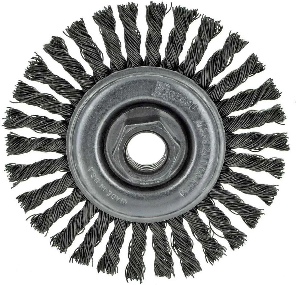 

03440 4X.020x5/8-11 Carbon Steel Wire Wheel Stringer Bead Pipeline Brushes Knot, 6 Pack