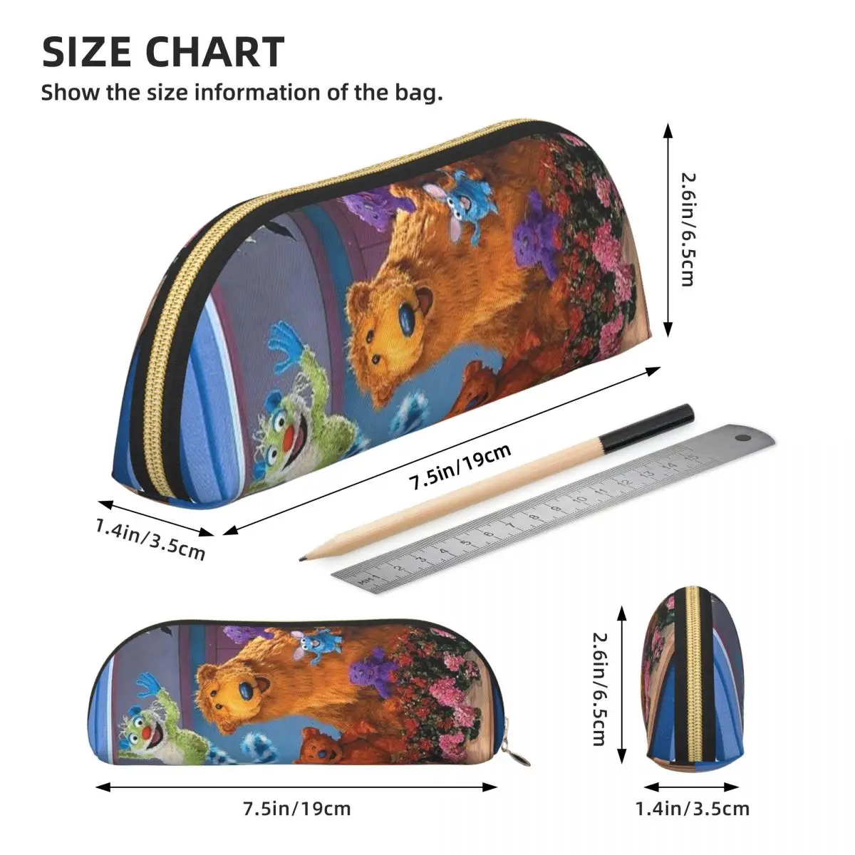 Пенал Bear In The Big Blue House, пенал для хранения канцелярских принадлежностей, большая вместительная коробка для ручек, сумка-карандаш для студентов