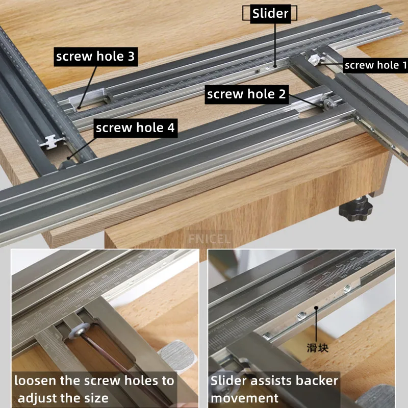 Trimming Machine Milling Groove Engraving Guide Rail Multi-functional Adjustable Backing Auxiliary Guide Bracket WoodworkingTool