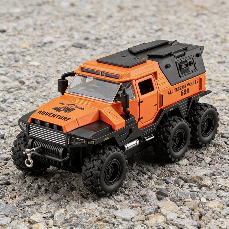 

1:32 Conqueror Alloy Explosion Proof Vehicles Diecast Metal Police Off-road Armored Vehicles Car Model Sound Light Kids Toy Gift