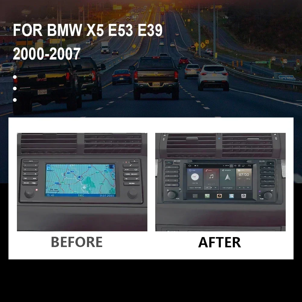 CHSTEK Android 14 Car Radio Carplay DVD Audio For BMW 5 E39 Series X5 E53 M5 Range Rover Land Rover 1996-2007 GPS Bluetooth WIFI