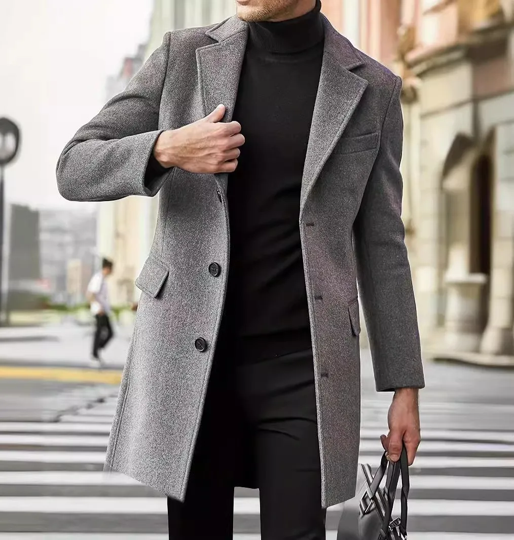 

Wool Blend Man Coat Mans Ins Trending Fashionable Stylish Chic Hip Modish Swank Popular Current Prevalent Hot Lovely Style