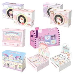 Nuova carta personaggio Sanrio carta da collezione Hello Kitty Kuromi Melody Kawaii Cinnamoroll Cartoon Shining Game carte collezionabili regali