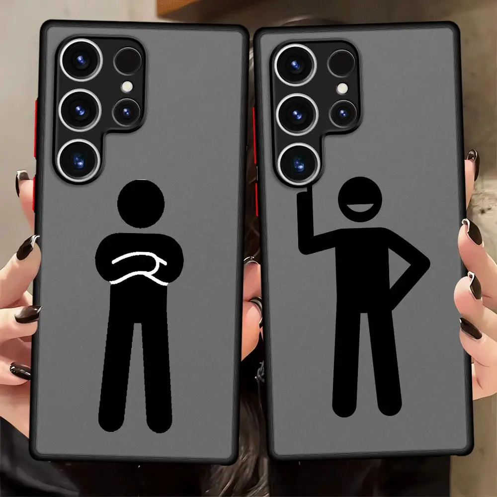 Case for Samsung Galaxy S23 FE S24 Plus S25 Ultra S26 S21 S20 S22 Note 20 Ultra 10 Phone Cover Black Cartoon Character