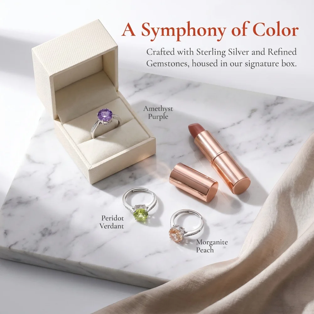 925 Sterling Silver Stylish Exquisite Rose Cut Lifetime Zircon Ring, Ladies Jewelry, Birthday Party Anniversary Gift
