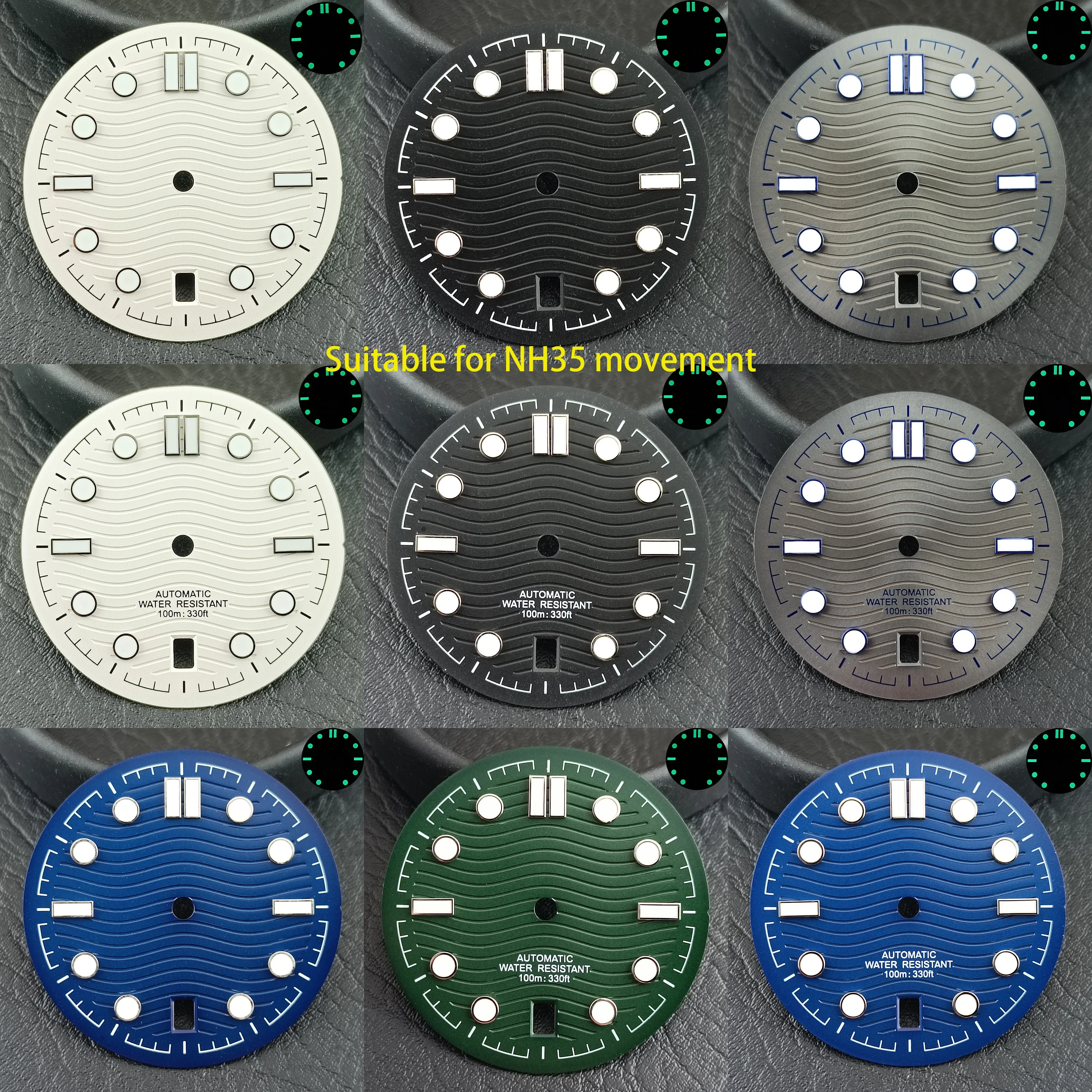 

31.5mm dial replacement accessories suitable for NH35 movement 6 o'clock calendar 300 series watch dial accessories