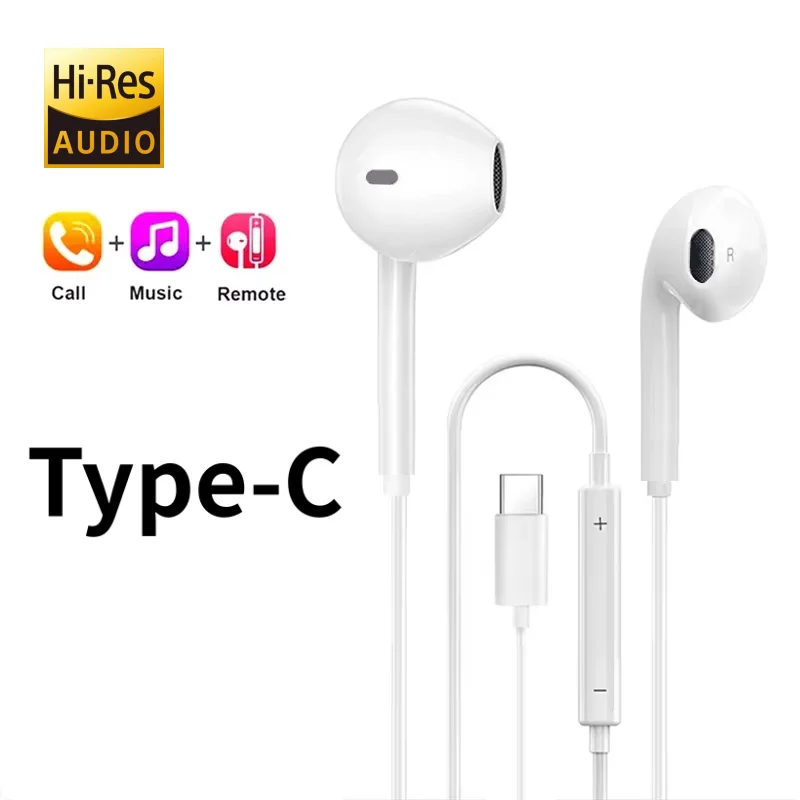 Type C 3.5mm Bedrade Oordopjes voor in-ear Redmi mi Xiaomi 17 15 14 13 12 11 Pro Hoofdtelefoon iphone16 15 Samsung Huawei Telefoon Tablet