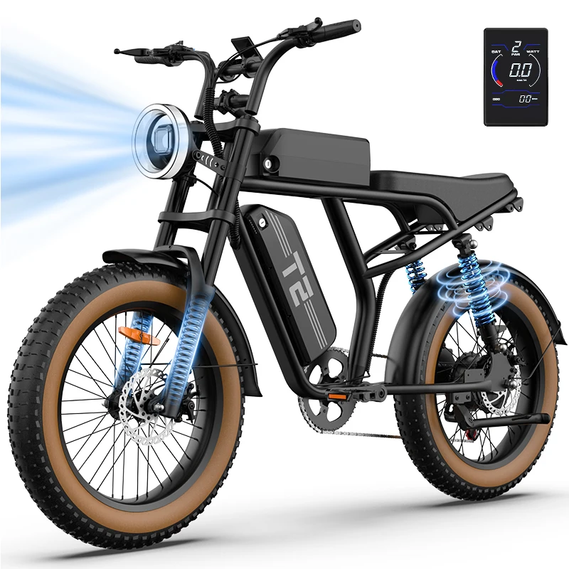URLIFE T2 City Erwachsenen E-Bike 48V15.6AH Akku Stadtpendler Elektrofahrrad 20*4 Zoll Fette Reifen E-Fahrrad – Detail 13
