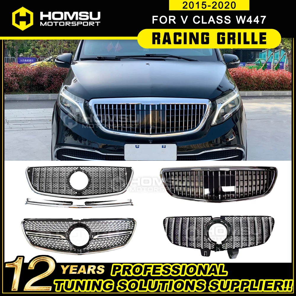 Year 2015-2018 Front Bumper Grille For Mercedez VITO/ V Class  W447 GT grille For V260 V250 V220 Gt Grille  W447 Mesh Racing GT