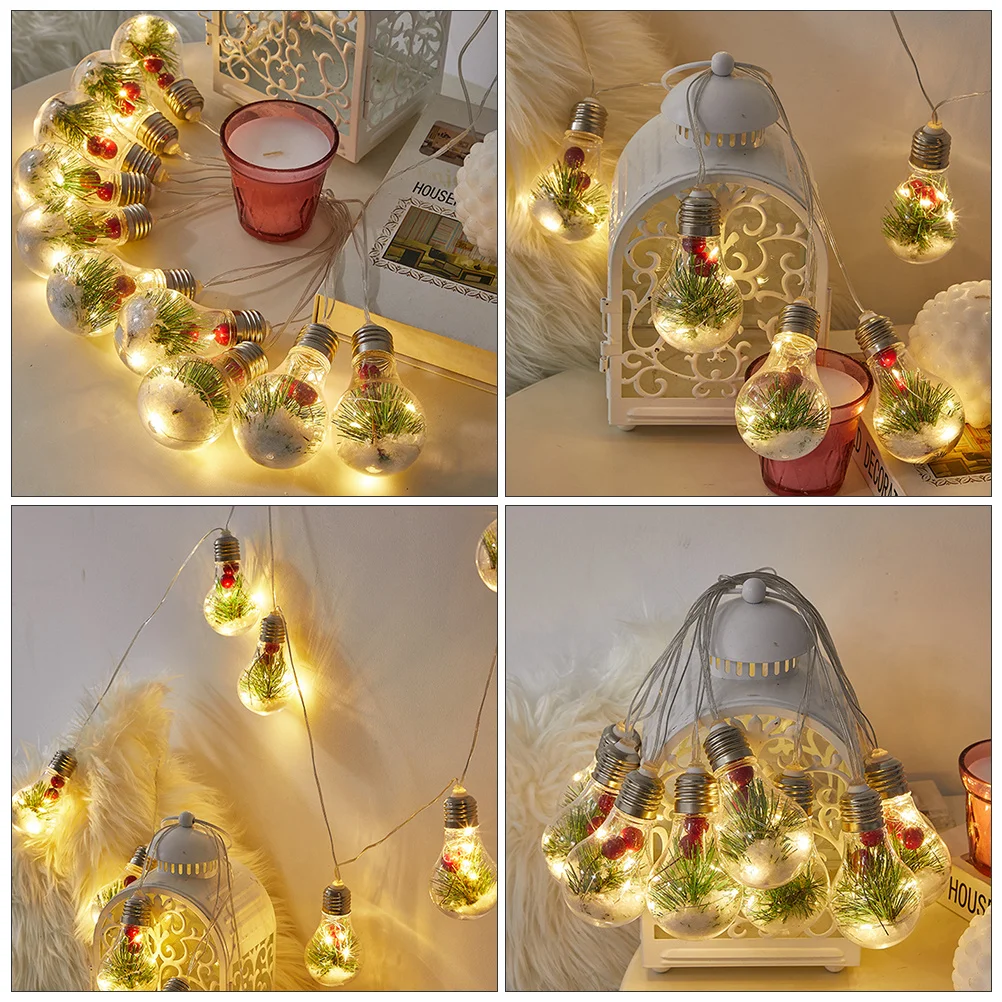 

1Set Christmas Tree LED String Light 4 Meters 10 Bulbs Decorative Solar Powered Lights for Outdoor Indoor Use LED Light String