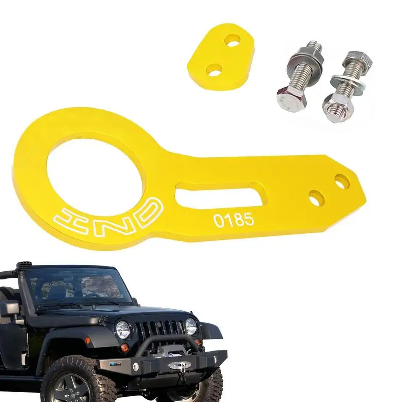 

Car Bumper Trailer Ring Set Aluminum Alloy Racing Car Tow Hook Kit Reusable Car Auto Aluminum Rear Towing Hook For RVs Car Truck