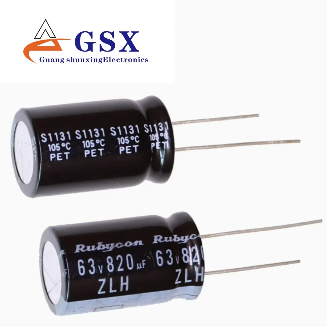 

Original genuine imported aluminum electrolytic capacitor 63v820uf 18 * 25 ruby ZLH high-frequency long-life