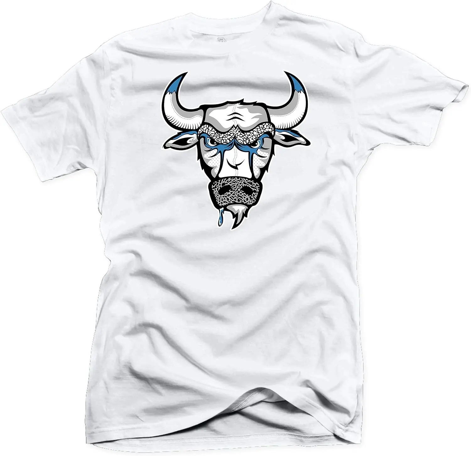 3 UNC Cement Sneaker Shirt to Match (Jordan 3 UNC Cement Sneaker Shirt to Match- Bull 3 (White), M)