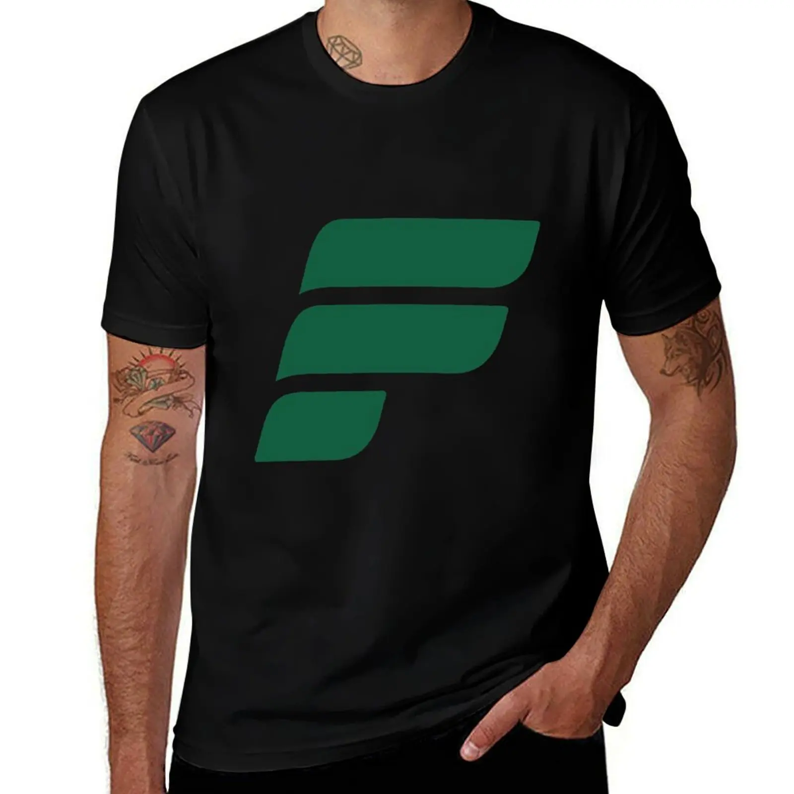 Frontier F T-Shirt Simple Solid Color Crew Neck Tee