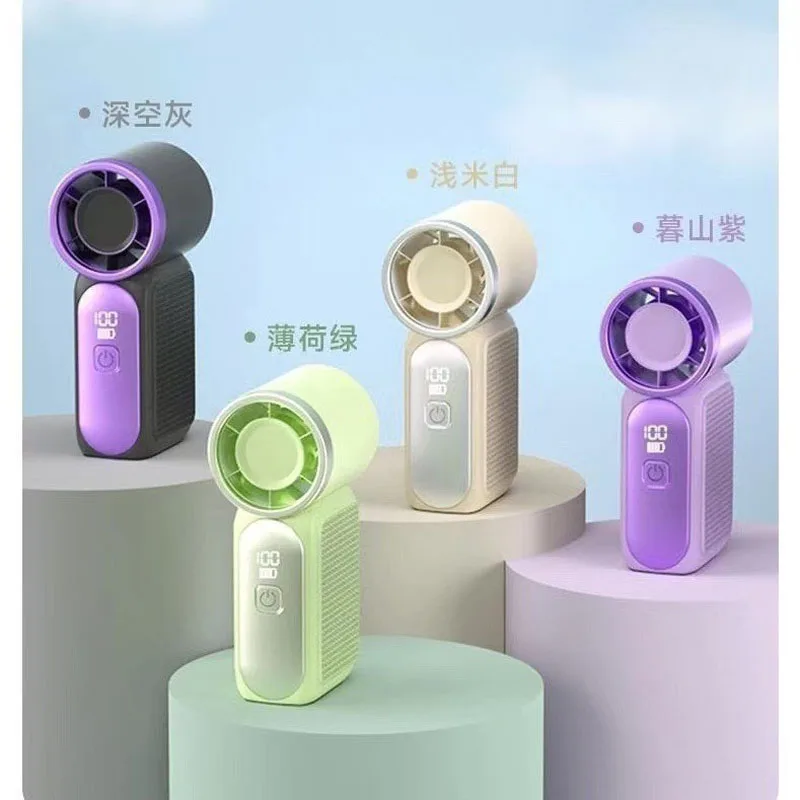 Mini Fan Handheld Portable Outdoor Small Fan 5-speed Adjust Ultra Mini Fan Type-C Rechargeable Home Office Summer Cooling Fans