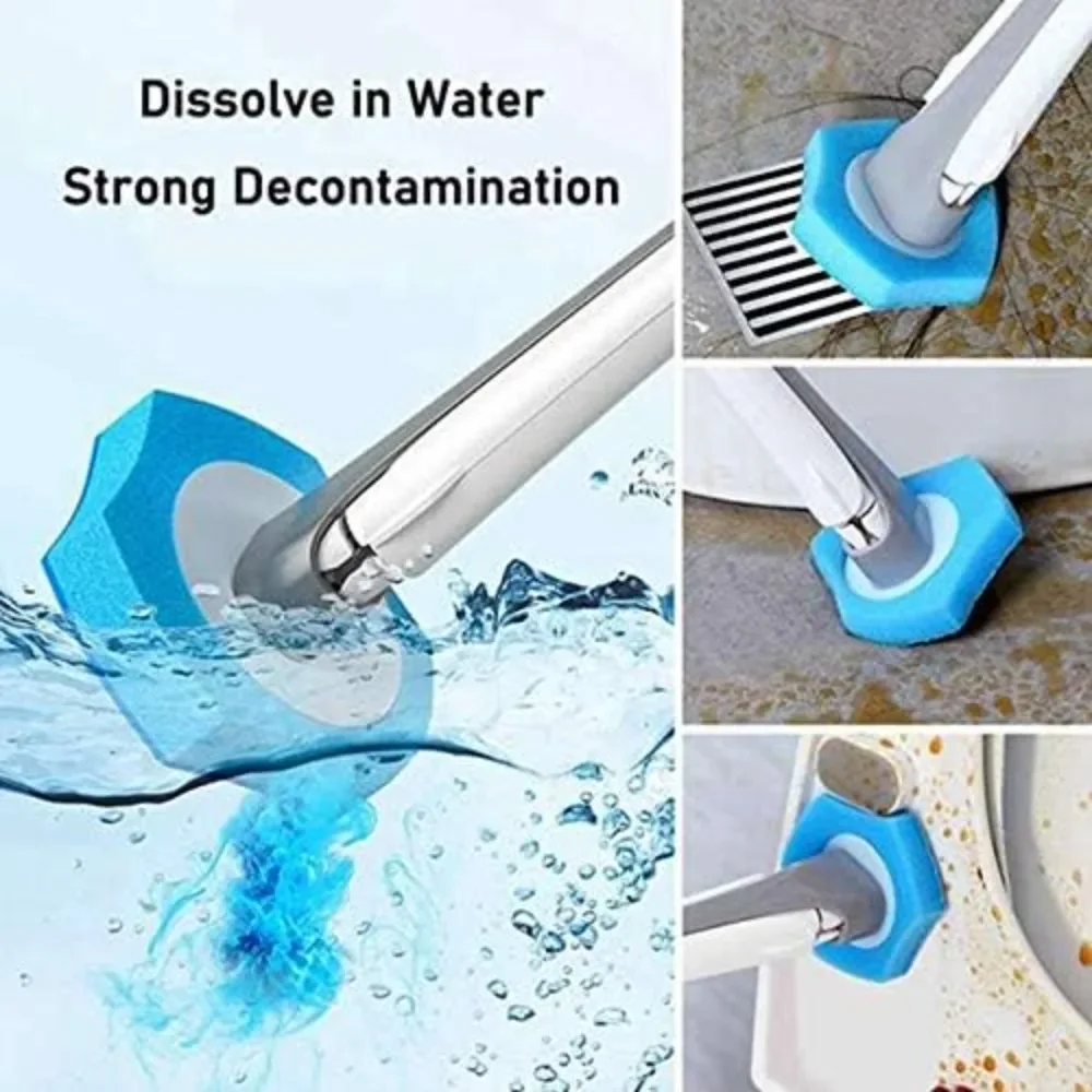 For 10pcs Disposable Toilet Cleaning System Disposable Toilet Flushable Refill Brush Flushable Refills