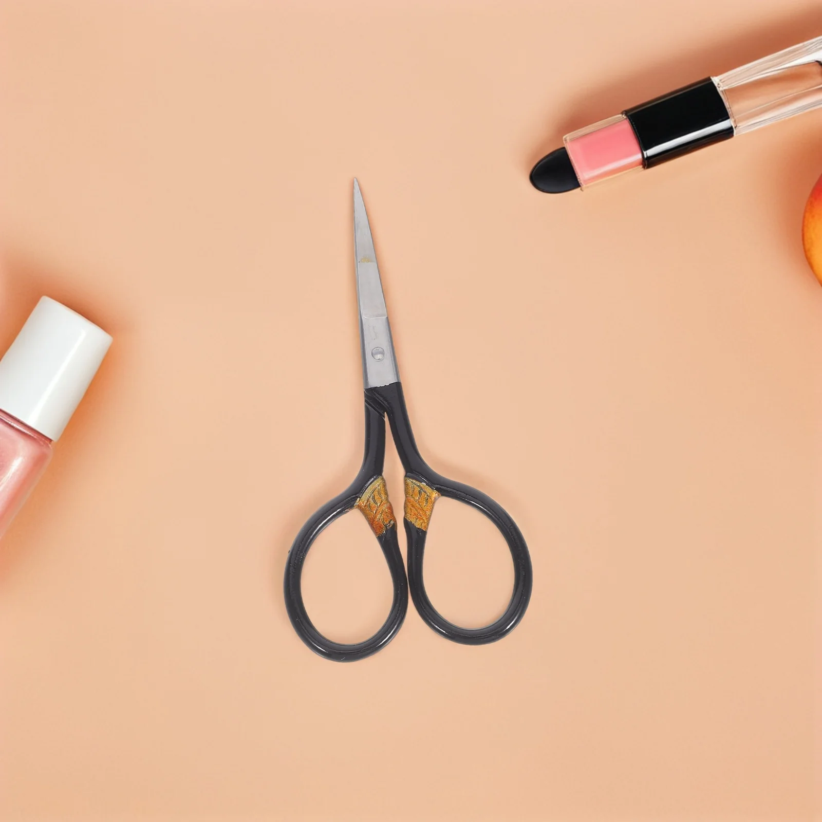 مقص تهذيب صغير محمول من الفولاذ المقاوم للصدأ طرف حاد للحواجب والأنف والشعر واللحية وتقليم الوجه وخفيف الوزن للسفر