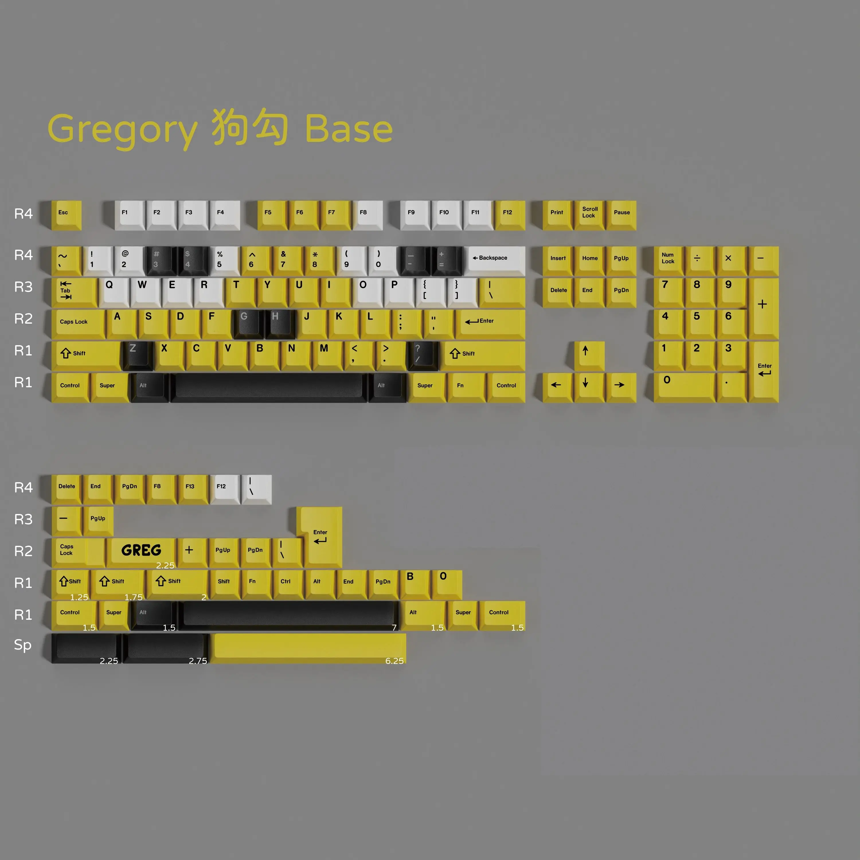 PBT GMK Gregory Keycaps Cherry Profile 5 Side Dye Sublimation Keycap For Mechanical Game Keyboard Accessories Split Spacebar