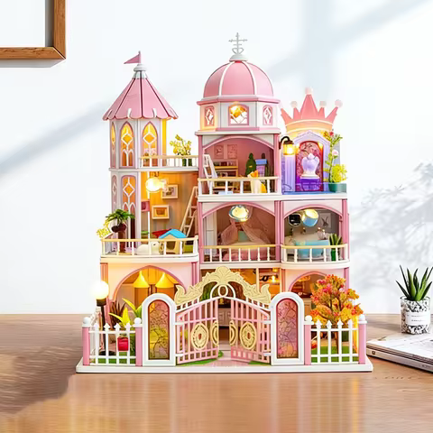 DIY Wooden Castle Model House - Architectural Building Kit, Handmade Creative Decor &amp; Gift Idea