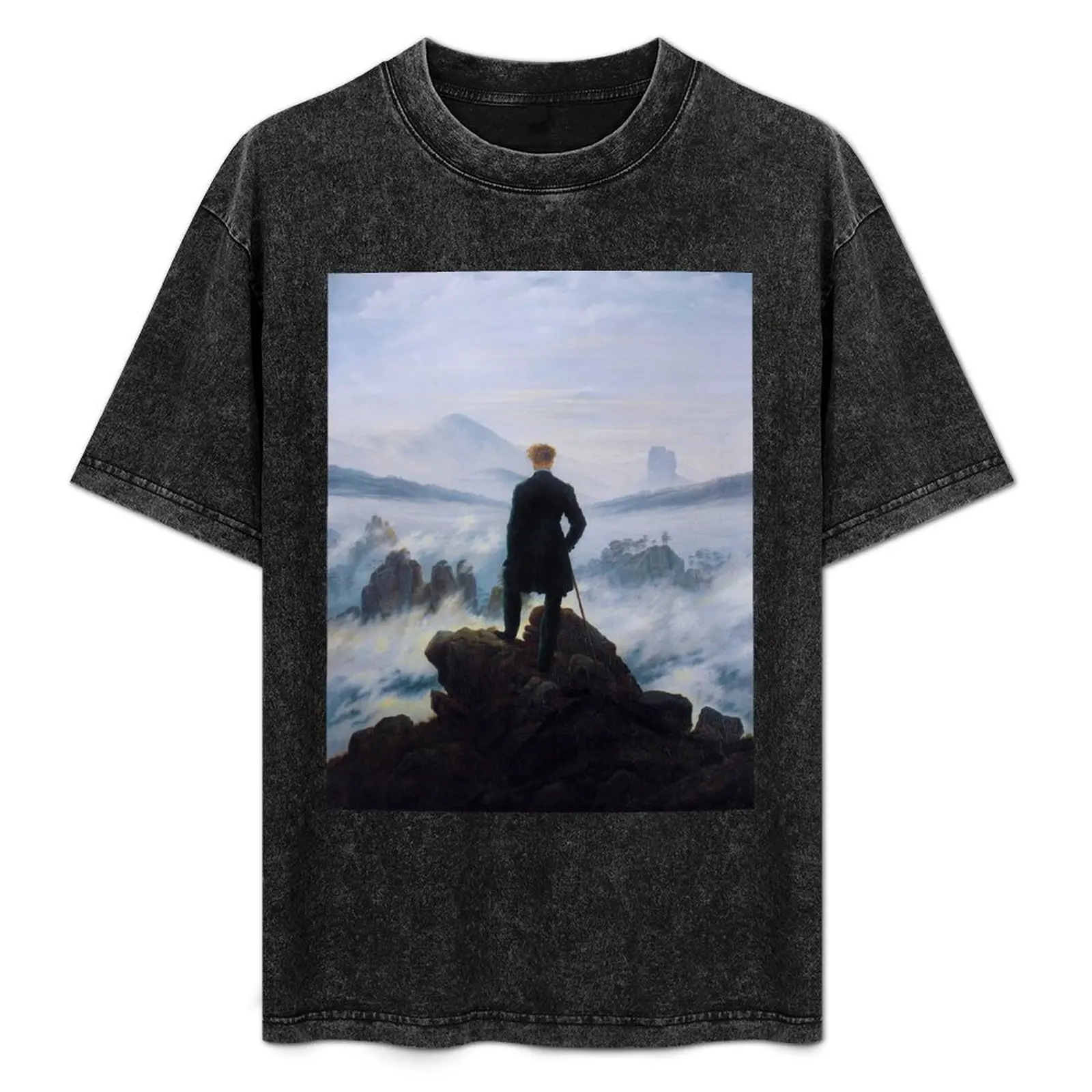 Man in a sea of fog Antique German painting T-Shirt Athletic Quick Dry T-Shirt for Men