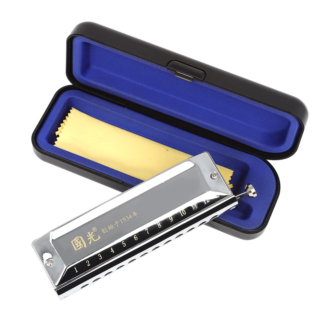 

12 Hole 48 Tones Harmonica Silver Chromatic Guoguang Harmonica Stainless Steel Cover Professional Harmonica for Children / Adult