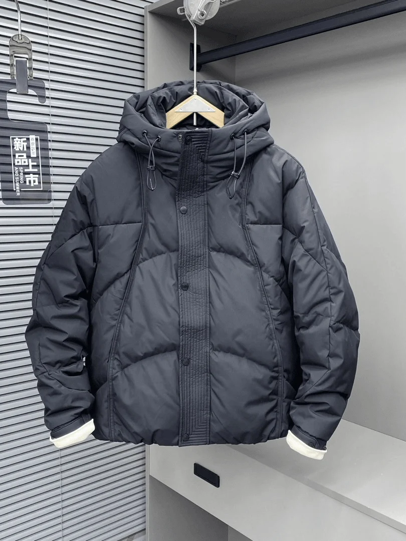 

Мужская куртка-пуховик Thiened Jaet, зимняя повседневная теплая куртка с капюшоном и высоким наполнением, модный топ на молнии с застежкой-молнией