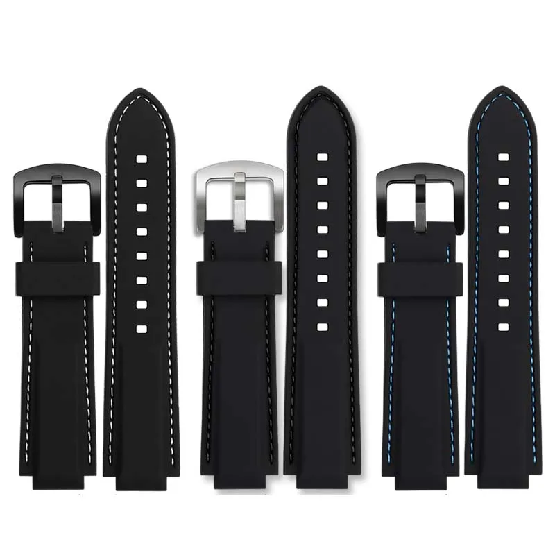 Silicon Watchband for Casio EDIFICE series 5634 EFS-S570YD/YDC/YDB modified convex watch strap black rubber bands