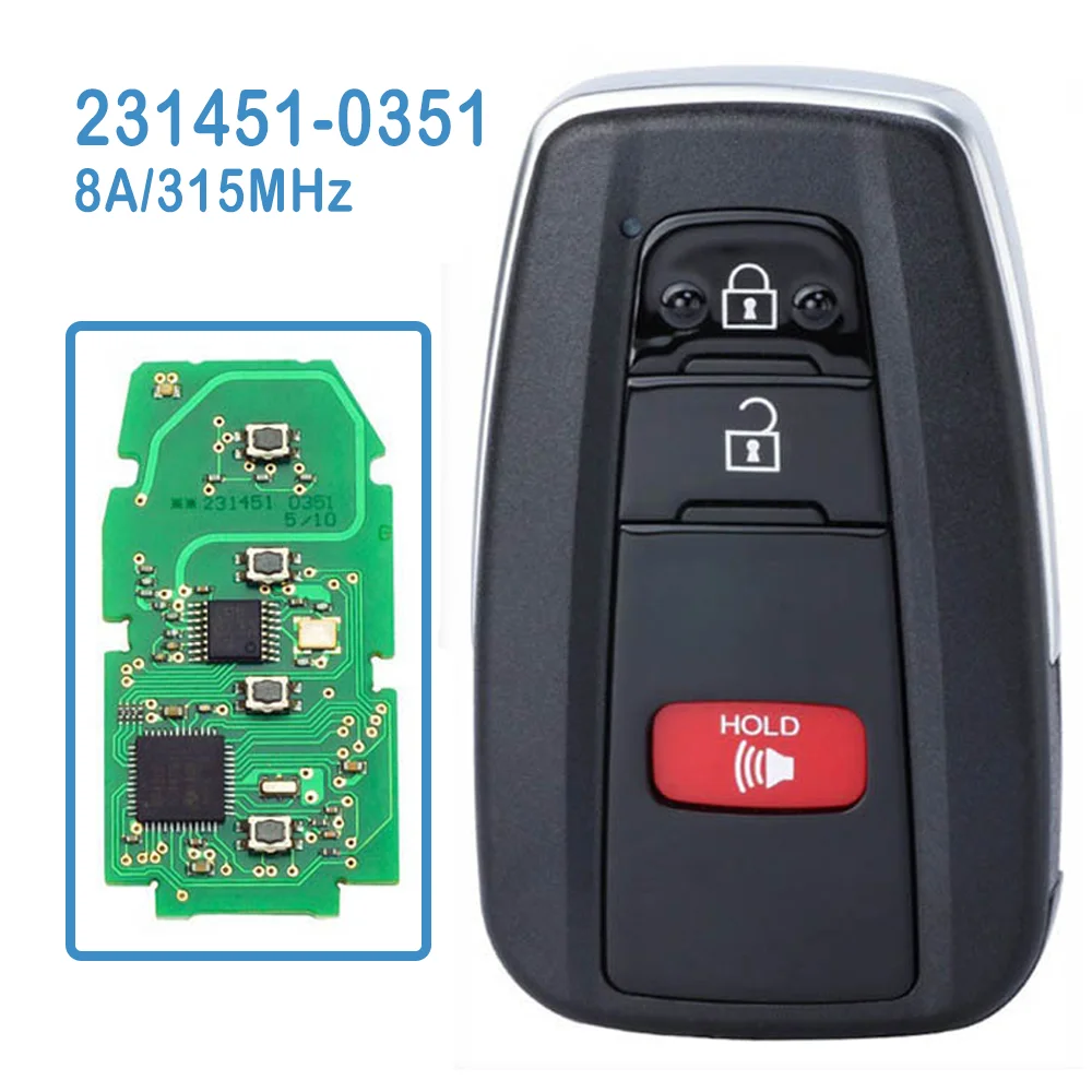 

HYQ14FBC P/N: 89904-47530 Board#: 231451-0351 2+1B Auto Smart Remote 8A Chip 315MHz Replace Smart Key For Toyota Prius 2016-2020