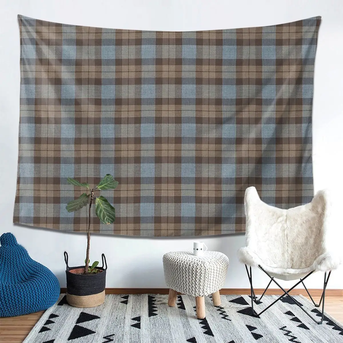 

Гобелен в клетку тартан, украшение, художественные эстетические гобелены для гостиной, спальни, дома, настенная ткань, настенная подвеска