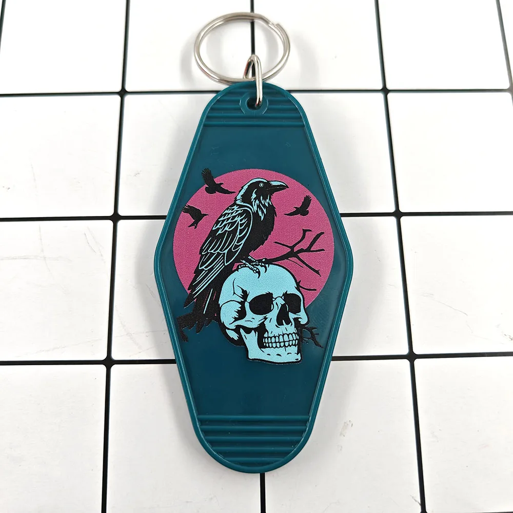 It Can't Rain All The Time Key Tag Gothic Dark Wind Skull Retro Motel Keytag Fantasy Film Periphery Acrylic Pendant Ornaments