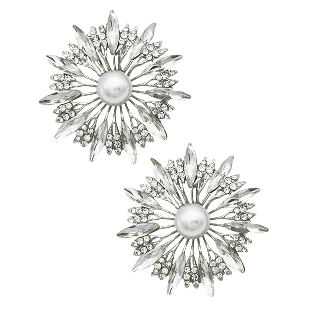

1 Pair Sunflower Rhinestone Shoe Clips Decorative Buckle Accessories For Women Wedding Party Prom Sparkling Shoe Charms