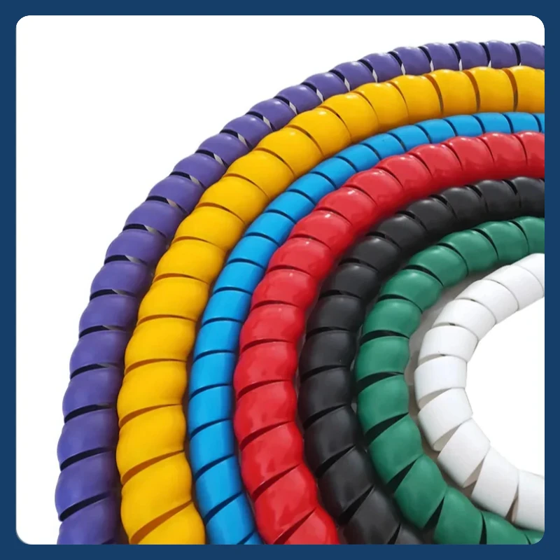 1.5M Flame Retardant Spiral Cable Wrap Tube Colorful Wire Organizer Protective Cable Sleeves Cable Management Sleeve