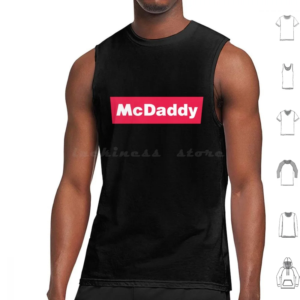 Mcdaddy-Regalo del Día del Padre Camisetas sin mangas Estampado Algodón Día del Padre Día del Padre Vacaciones Mcdaddy Mc Donalds Logo Parodia