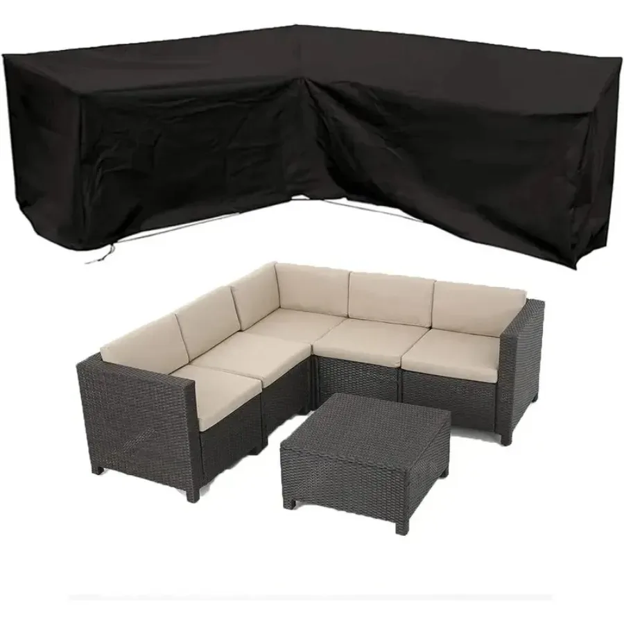 

L-shaped sofa cover, 210D Oxford cloth, all-weather protection and UV-resistant patio furniture cover